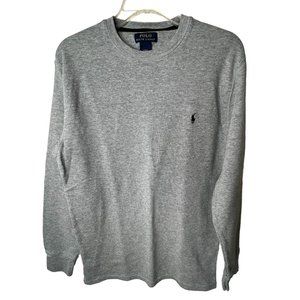 Polo Ralph Lauren Men's 100% Cotton Crew Long Sleeve Gray Thermal‎ Shirt L